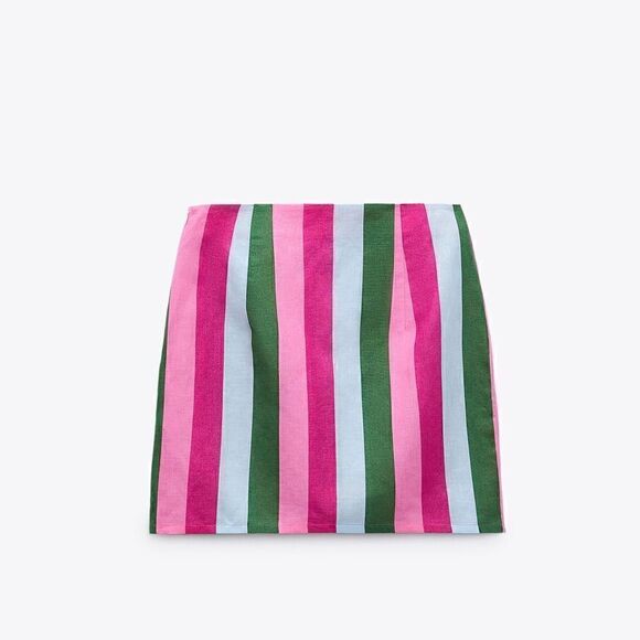 ZARA STRIPED MINI SKIRT - Picture 15 of 15